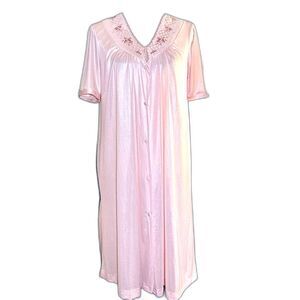 Vintage Deadstock Montgomery Ward Pink Nightgown Housecoat Sz S